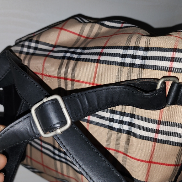 SOLD. Burberry Beige Checkered Backpack - Picture 8 of 15